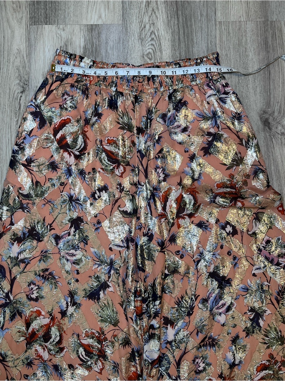 DianeVon Furstenberg Women’s Floral Metallic Accent Maxi Skirt - Peach Size L - Picture 5 of 9